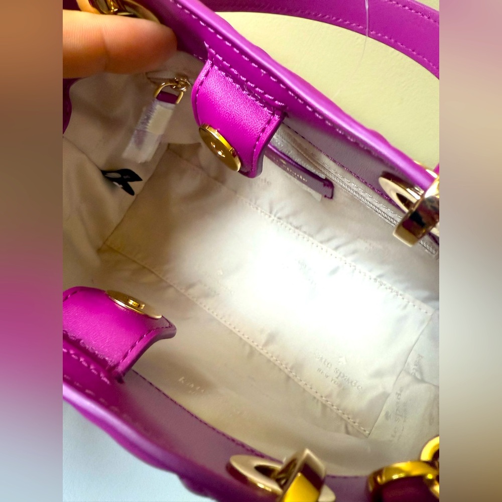 Kate Spade Magenta Quilted Purse w/Gold hardware - Picture 9 of 14